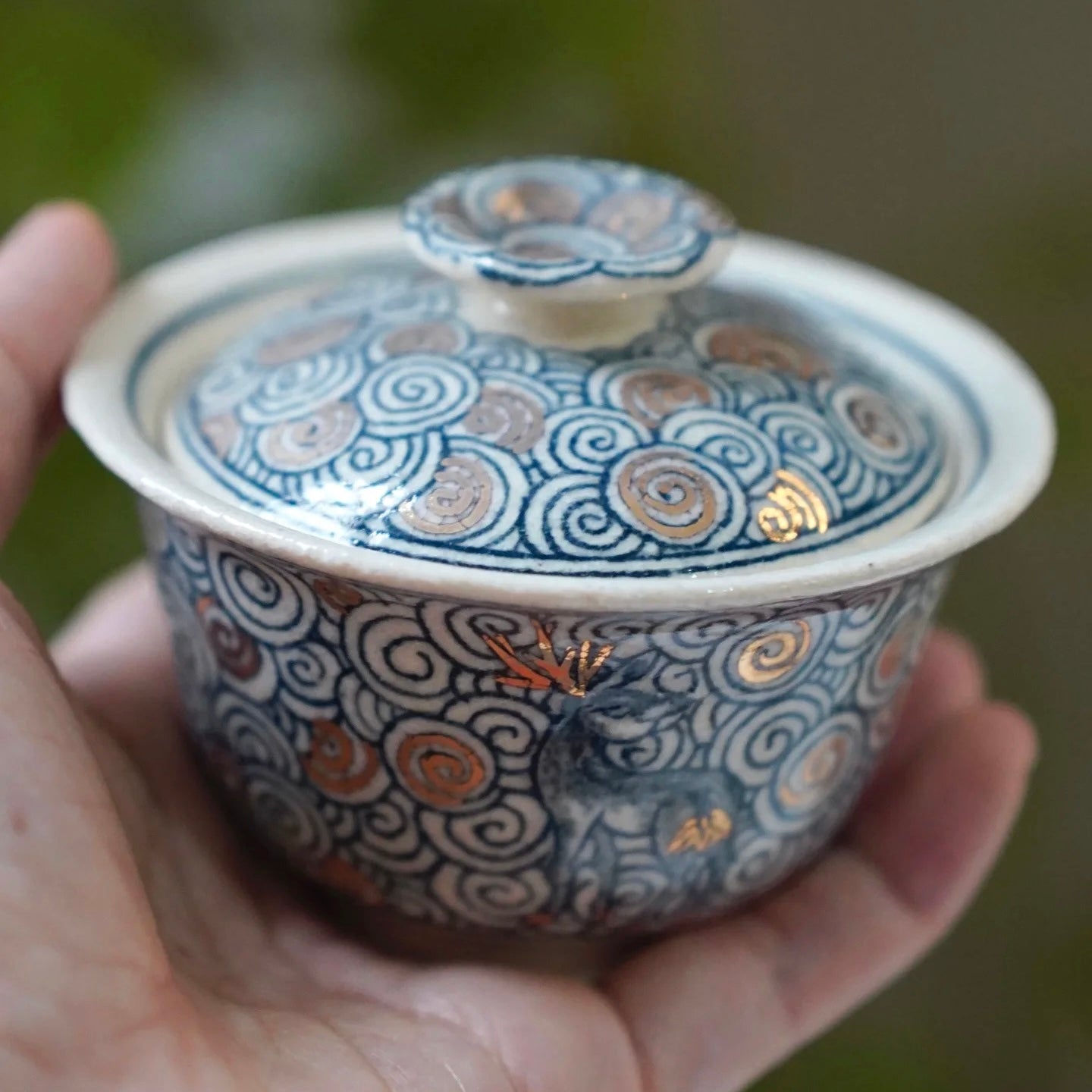 Blue and White Porcelain "Elk" Gaiwan