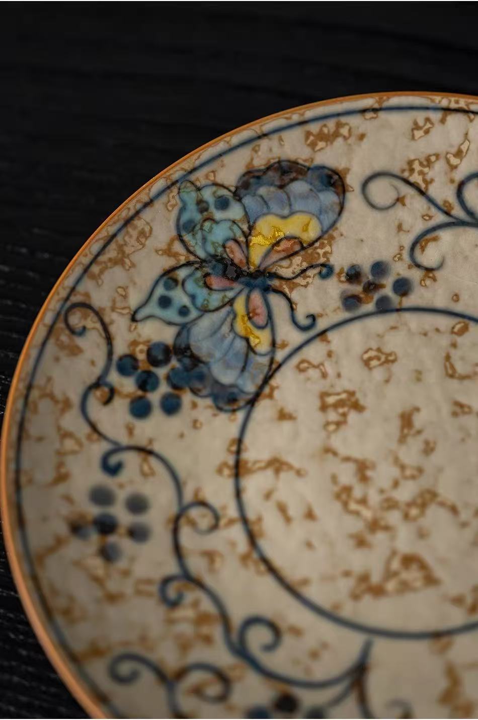 Hand-painted gold coffee cup
