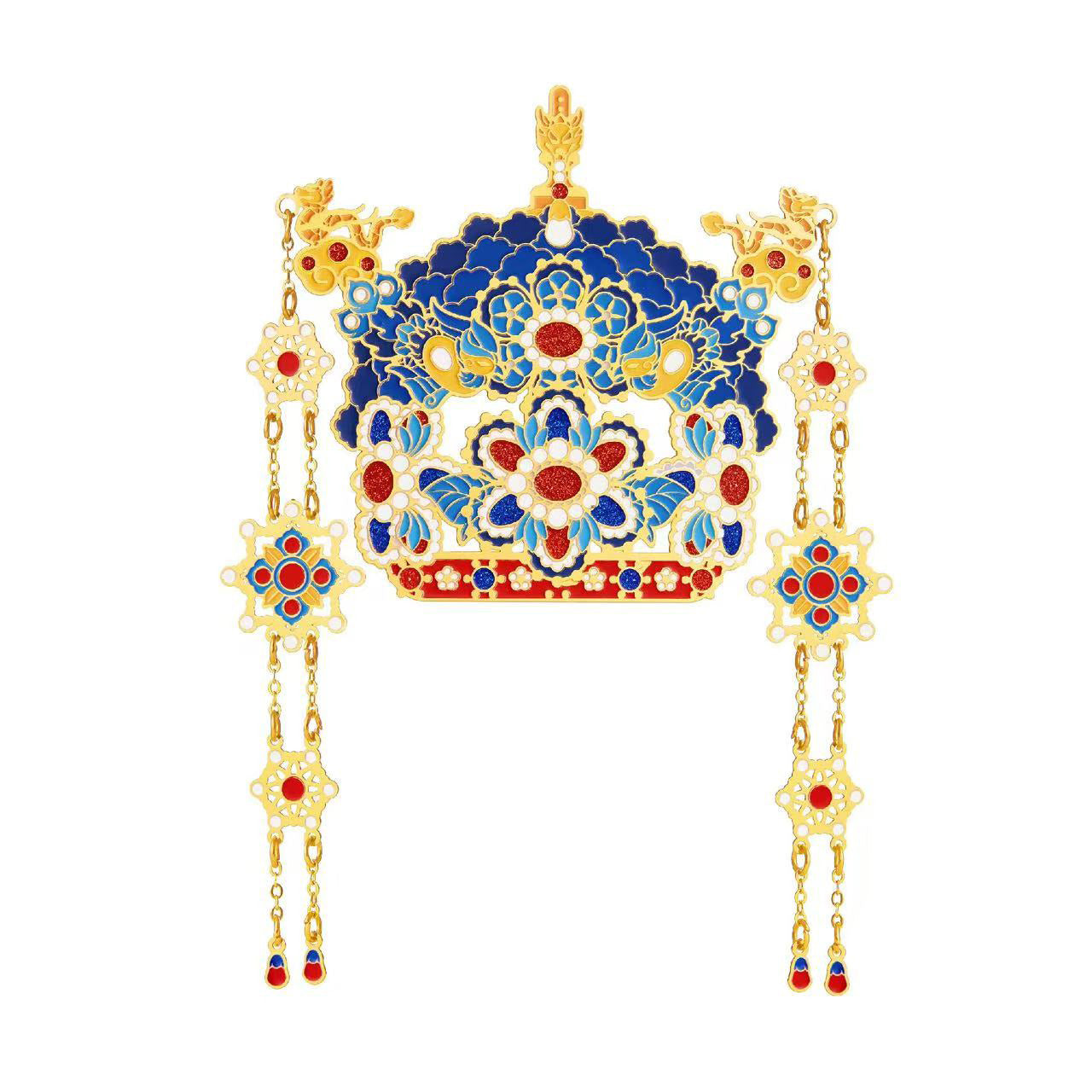 Auspicious Phoenix Crown Metal Bookmark