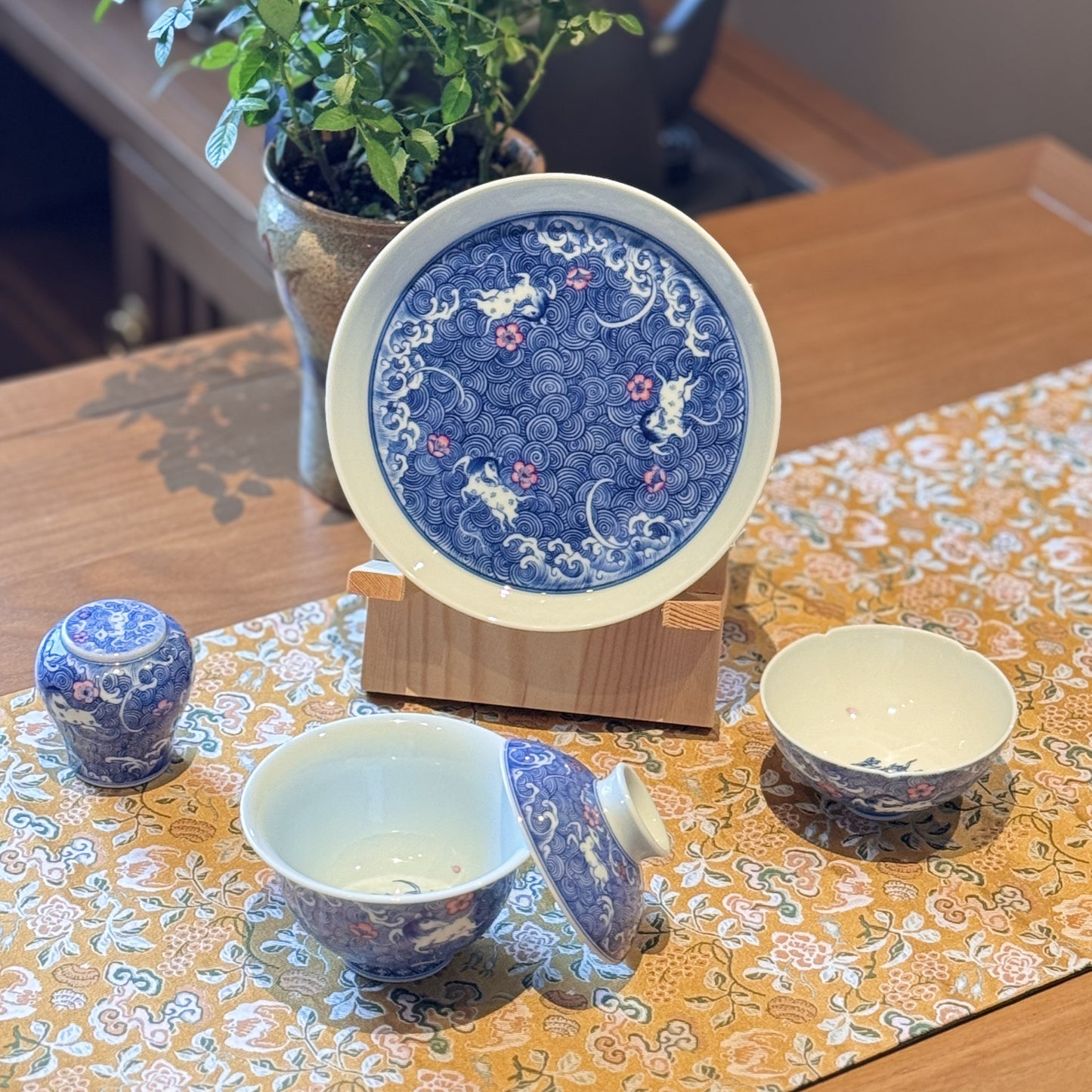 Qing-style Blue-and-white Porcelain With Sea-deer Motifs