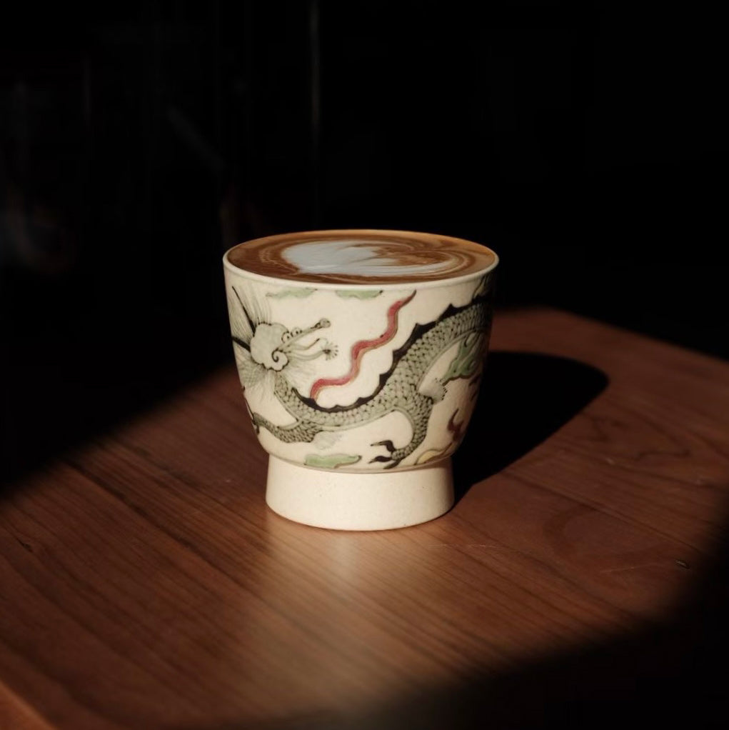 Wucai Dragon Coffee Cup